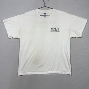 Vintage Yankee Candle Shirt Large White Rock The Comps 2006 Stained